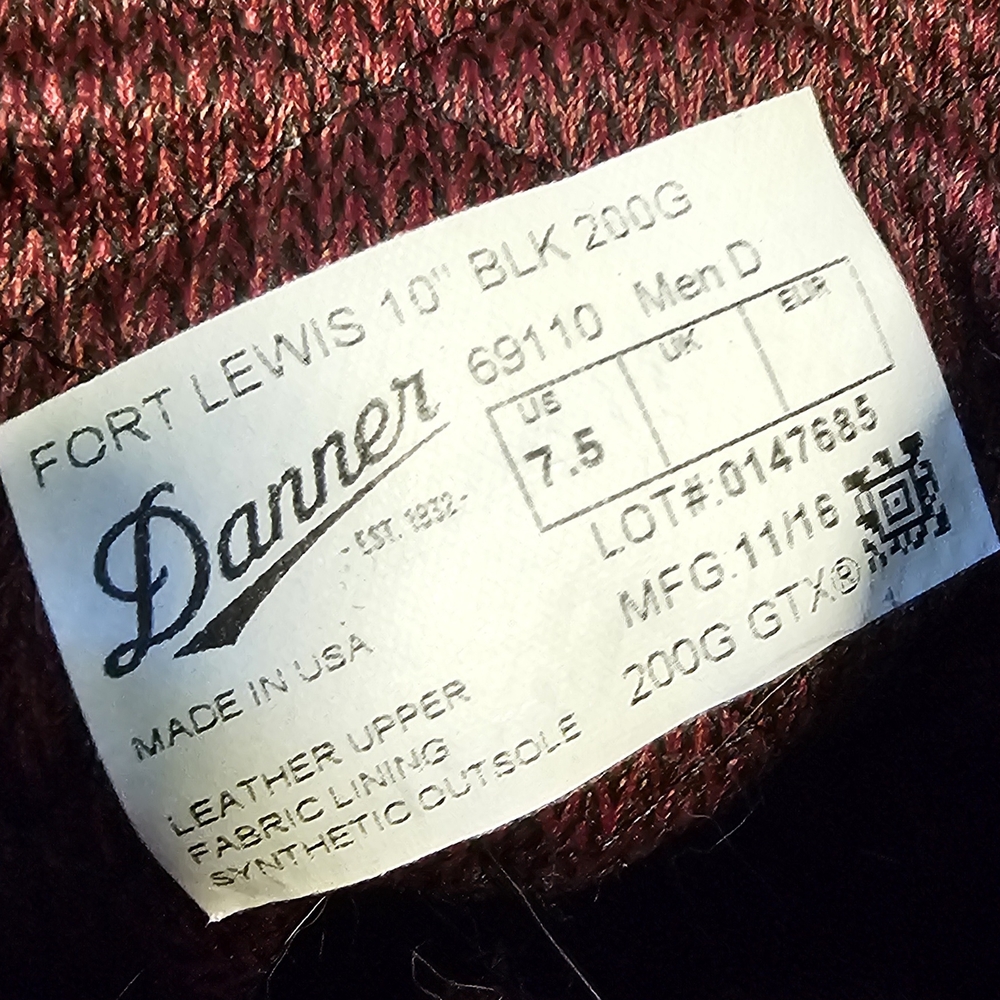 Danner Fort Lewis 10" Black Boots